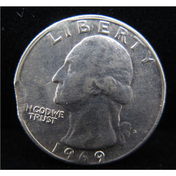 Liberty 1969 Quarter Dollar Error Coin