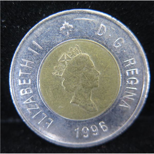 Elizabeth II D G Regina 1996 Canada 2 Dollar Coin elizabeth-ii-d-g-regina-1996-canada-2-dollar-coin