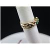 Image 3 : Gold 14k Woven Design Ring w/ Green Stones Size 5.5, Wt 6.94 grams