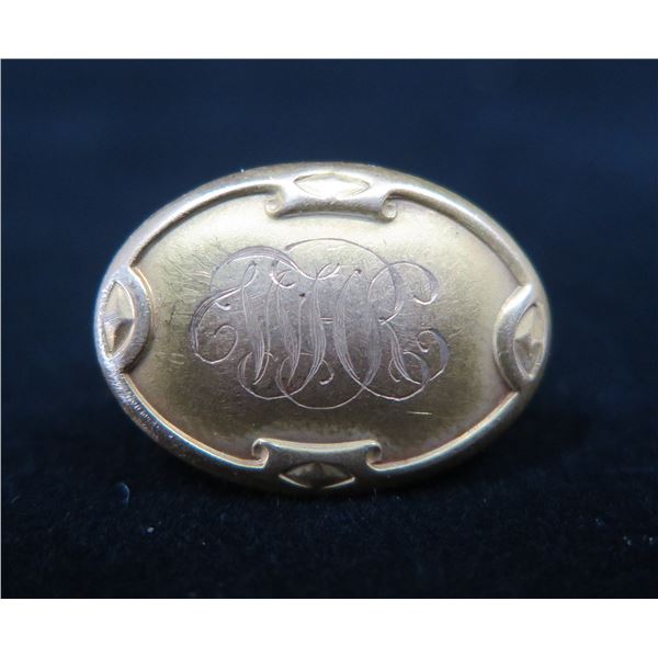 Gold 14k Initial "WHR" Clip or Brooch 3.21 grams