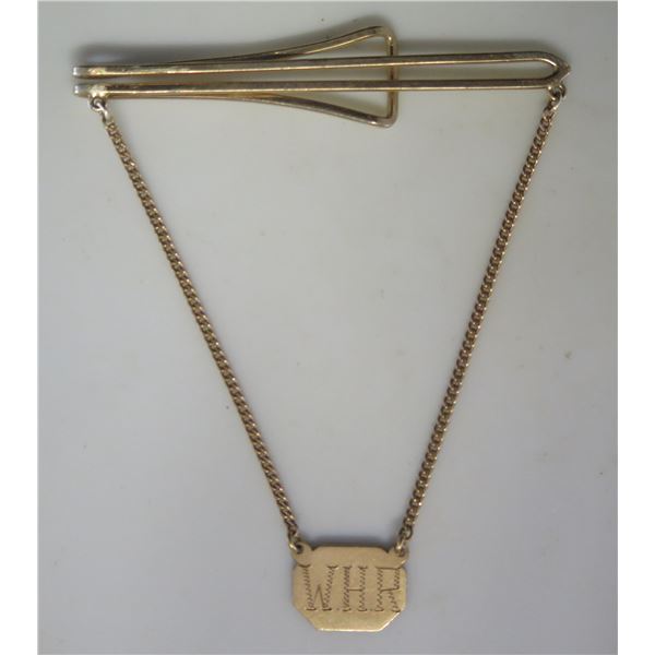 Gold 10k Initial Pendant "WHR" w/ Chain 3.63 grams