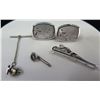 Image 1 : Qty 2 Cufflinks & Matching Tie Tack, Swank Tie Bar Clasp, etc