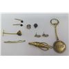 Image 1 : Multiple Accessories: Pins, Cuff Links, Tie Tacks & Bars, 1979 Key Chain, Earrings etc