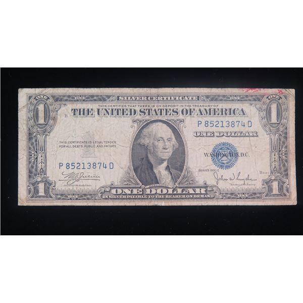 Series 1935 C One Dollar Silver Certificate Without In God We Trust
