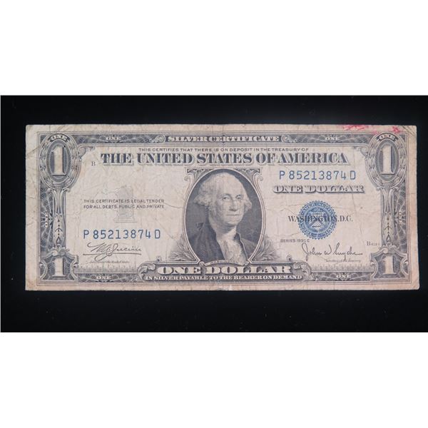 Series 1935 C One Dollar Silver Certificate Without In God We Trust