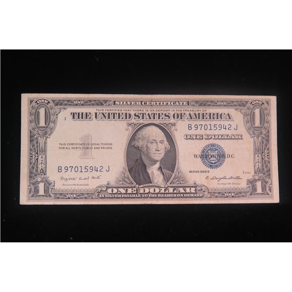 Series 1935 G One Dollar Silver Certificate Without In God We Trust