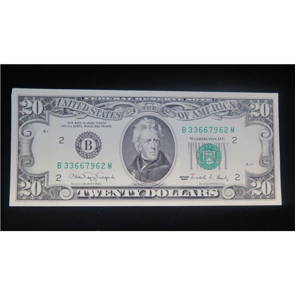 Series 1990 Twenty Dollar Federal Reserve Note Oahu Auctions series-1990-twenty-dollar-federal-reserve-note-oahu-auctions