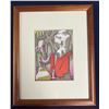 Image 1 : Jean Charlot "Priest with God Stone" Lithograph, Limited Edition 185/1000, Koa Framed 12"x1