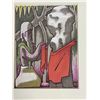 Image 2 : Jean Charlot "Priest with God Stone" Lithograph, Limited Edition 185/1000, Koa Framed 12"x1