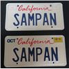 Image 1 : Qty 2 California License Plates SAMPAN Oct 2010