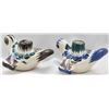 Image 2 : 2 Mexican Pottery Bird Candleholders DW 219