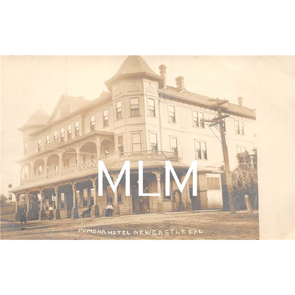 Pomona Hotel New Castle, California Real Photo Postcard
