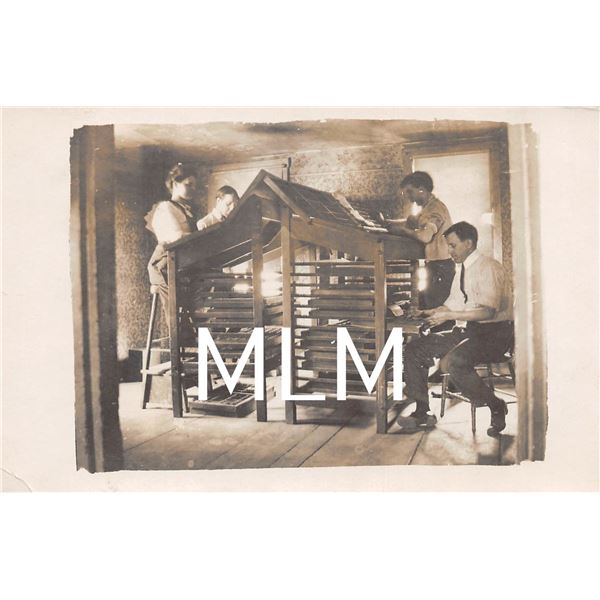 Real Photo Type Setters Working Kennebunk Postcard