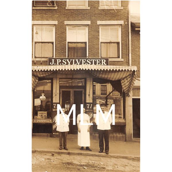 J.P. Sylvester Restaurant Ice Cream Shop Front Moxie Sign Photo Postcard