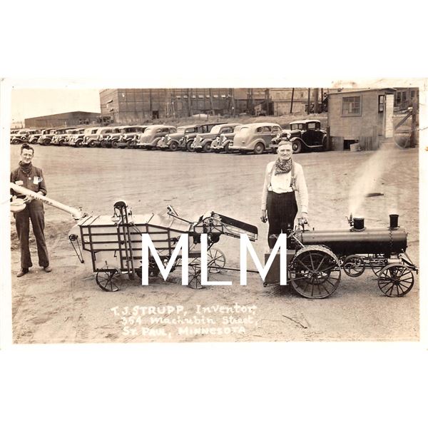 TJ Strupp, Inventor Miniature Tractor St. Paul, Minnesota Photo PC