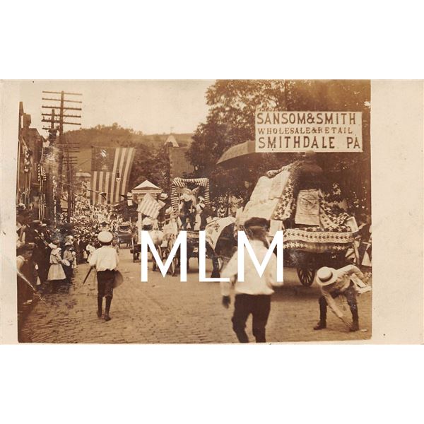 4th Of July Parade Smithdale, Pennsylvania Float Photo Postcard