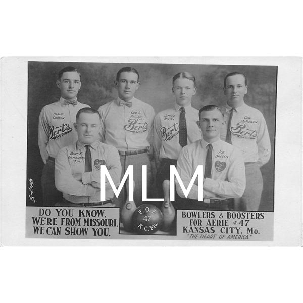 Bowlers & Boosters For Aerie #47 Kansas City, Missouri Photo Postcard