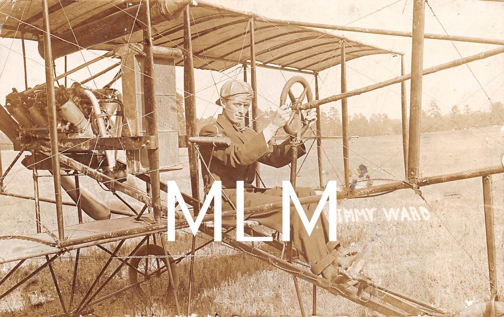 Jimmy Ward File Aviator Jimmy Ward & Airplane Real Photo Postcard - Mary L. Martin Ltd