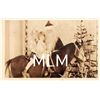 Image 1 : 2 Girls on Donkey with Santa & Christmas Tree Real Photo Postcard