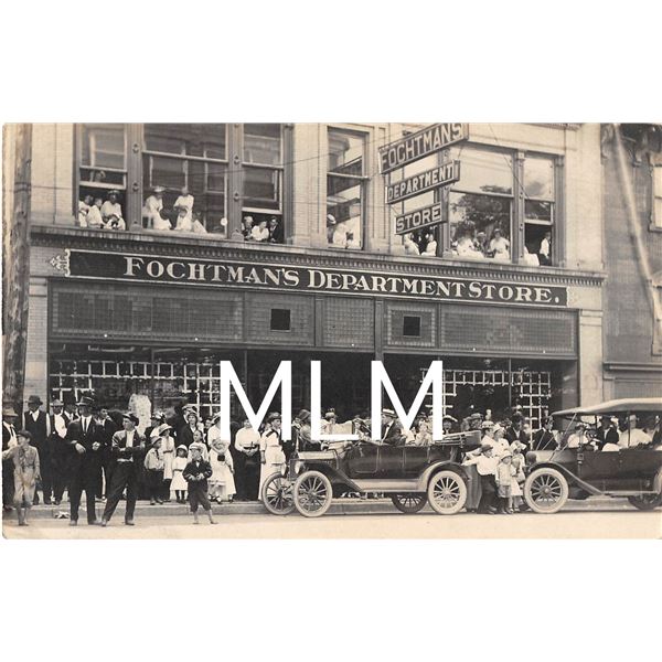 Fochtman's Department Store Front Gathering Petosky, Michigan Photo Postcard