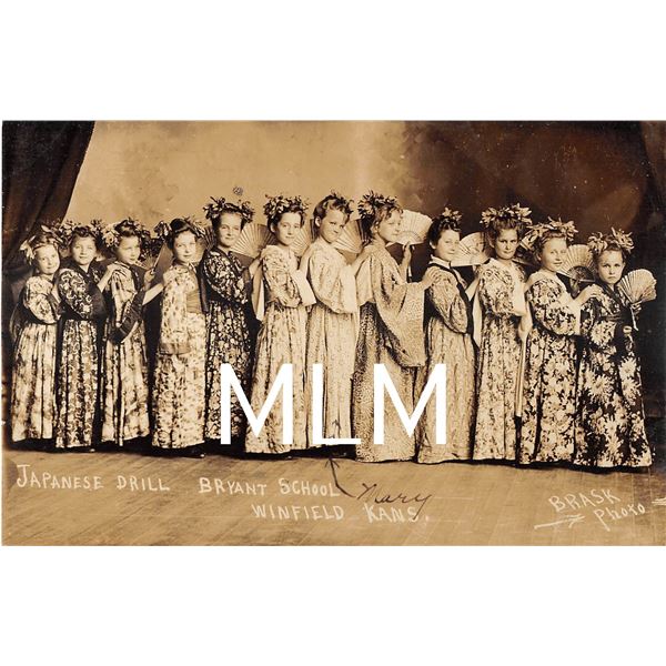 Children Dressed Geisha Japanese Drill Bryant School Winfield, Kansas Photo PC