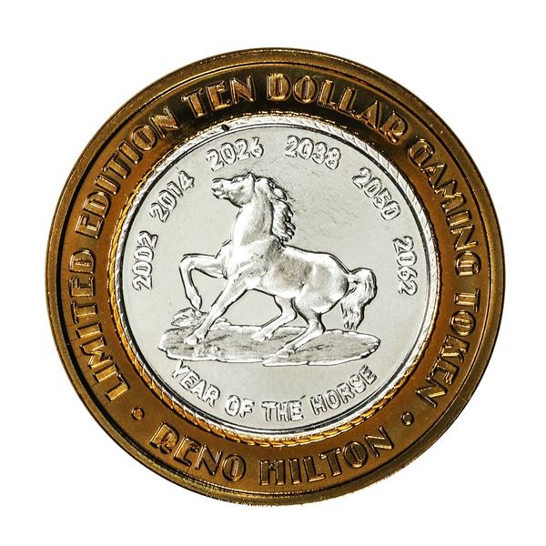.999 Silver Reno Hilton Nevada $10 Casino Limited Edition Gaming Token