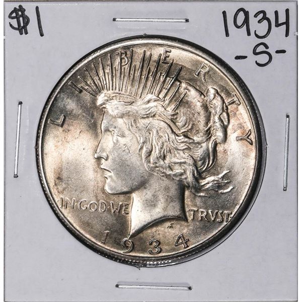 1934-S $1 Peace Silver Dollar Coin