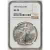 Image 1 : 1991 $1 American Silver Eagle Coin NGC MS70