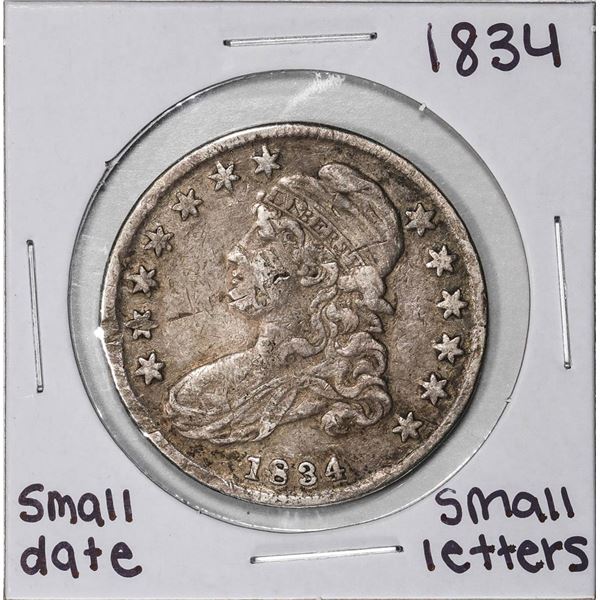1834 Small Date Small Letters Capped Bust Half Dollar Coin