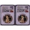 Image 1 : 1987-1988 $50 Proof American Gold Eagle Coins NGC PF70 Ultra Cameo Castle Signature