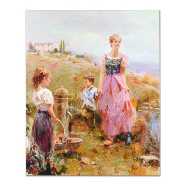 Pino (1939-2010) "The Fountain Of Life" Limited Edition Giclee On Canvas