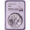 Image 1 : 1986 $1 American Silver Eagle Coin NGC MS69