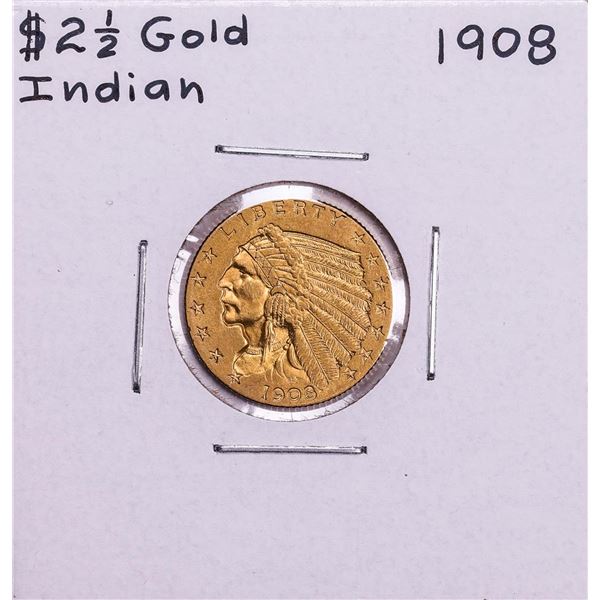 1908 $2 1/2 Indian Head Quarter Eagle Gold Coin