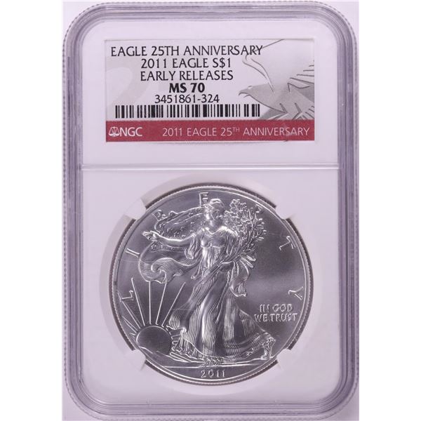 2011 $1 American Silver Eagle Coin NGC MS70 Early Releases