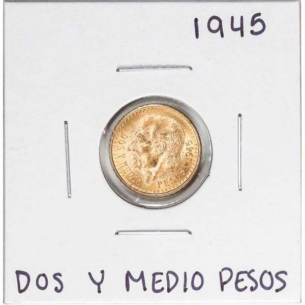 1945 Mexico Dos Y Medio Pesos Gold Coin