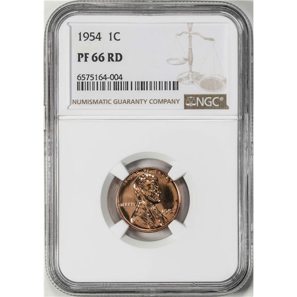 1954 Proof Lincoln Wheat Cent Coin NGC PF66RD