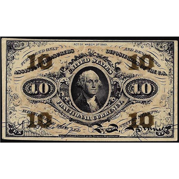 March 3, 1863 Third Issue Ten Cents Fractional Currency Note