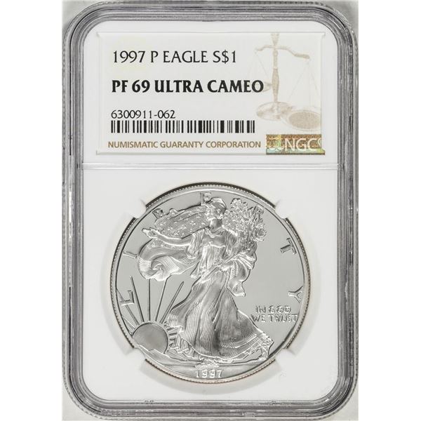 1997-P $1 Proof American Silver Eagle Coin NGC PF69 Ultra Cameo