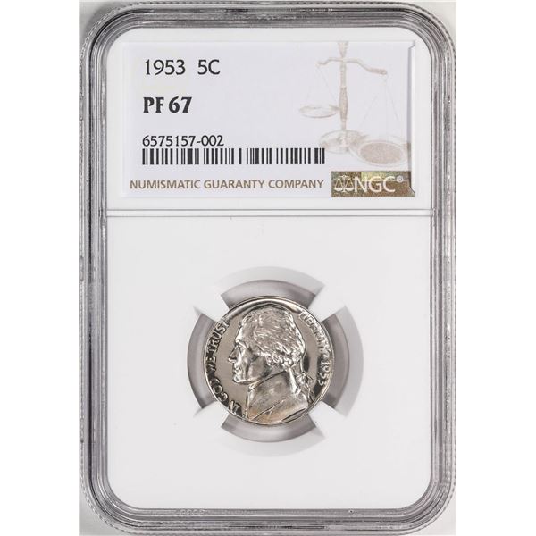 1953 Proof Jefferson Nickel Coin NGC PF67