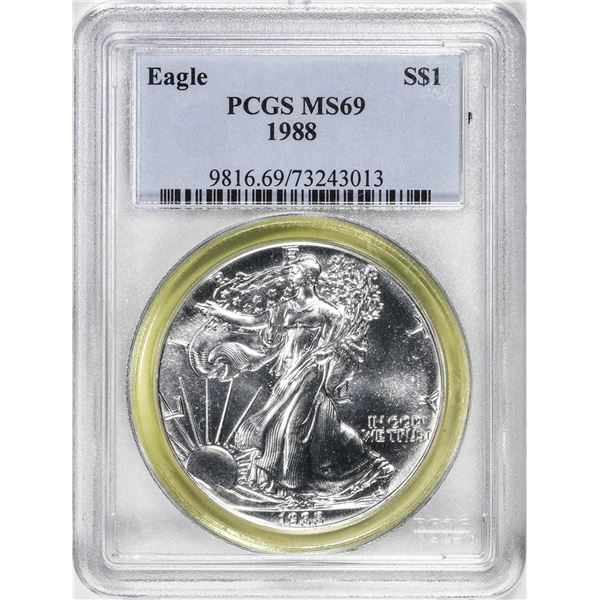 1988 $1 American Silver Eagle Coin PCGS MS69