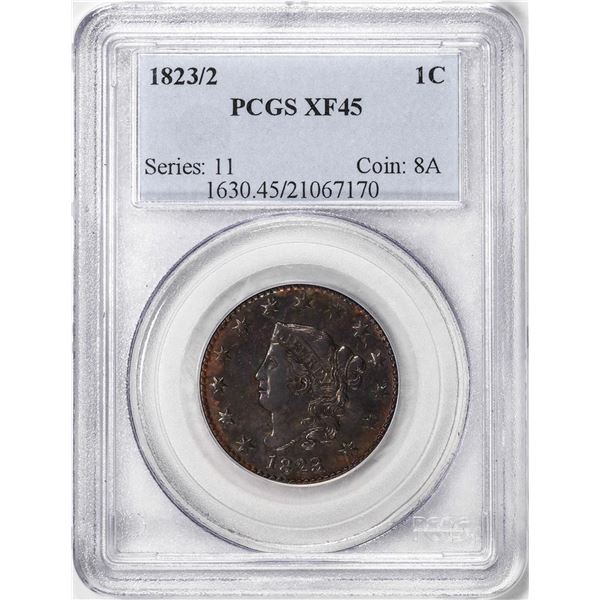 1823/2 Coronet Head Large Cent Coin PCGS XF45