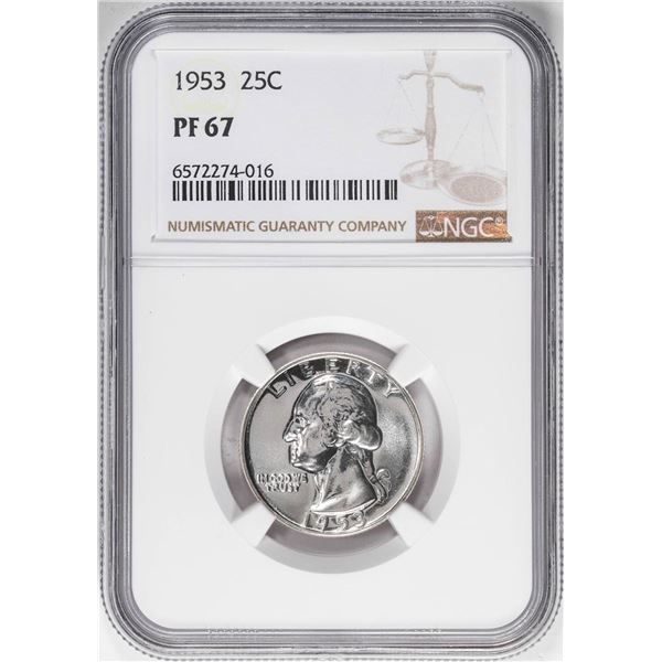 1953 Proof Washington Quarter Coin NGC PF67