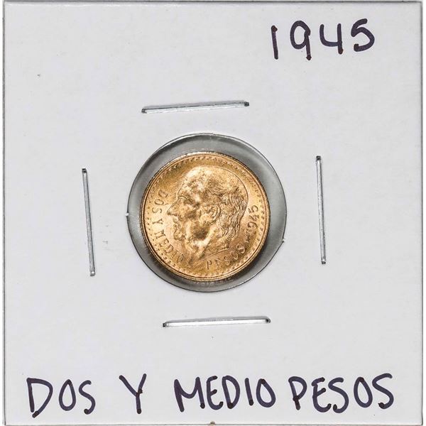 1945 Mexico Dos Y Medio Pesos Gold Coin