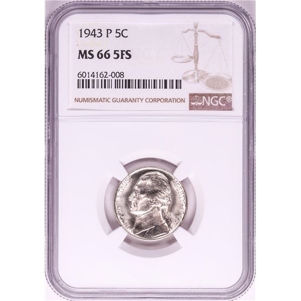 1943-P Jefferson Nickel Coin NGC MS66 5FS