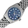 Image 2 : Rolex Men's Stainless Steel Blue Diamond Datejust Wristwatch