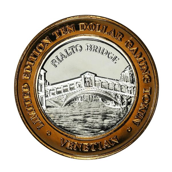 .999 Silver The Venetian Las Vegas, NV $10 Casino Limited Edition Gaming Token