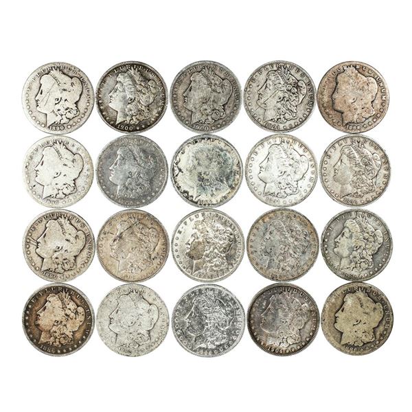 Lot of (20) Pre-1921 $1 Morgan Silver Dollar Coins Culls