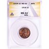 Image 1 : 1918 Lincoln Wheat Cent Coin ANACS MS62 BRN