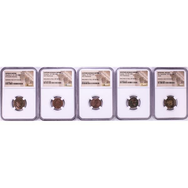 Lot of (5) Ancient Roman Empire Coins NGC Certified