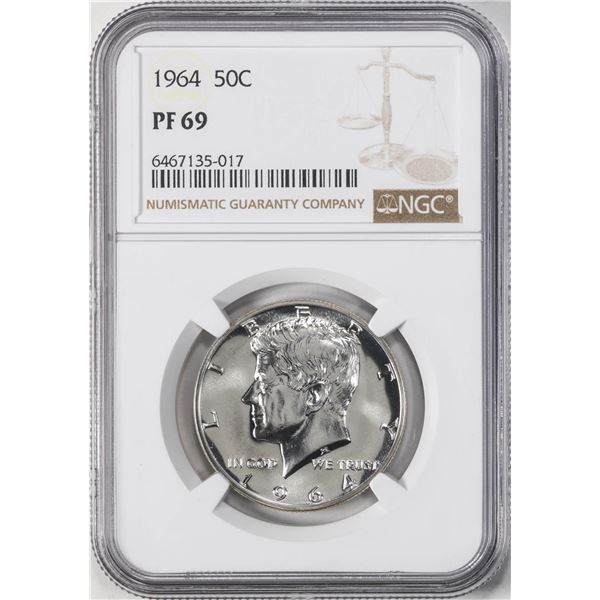 1964 Proof Kennedy Half Dollar Coin NGC PF69